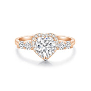 10K Gold 14K Gold 18K GoldHeart-Cut Moissanite Halo Engagement Rings