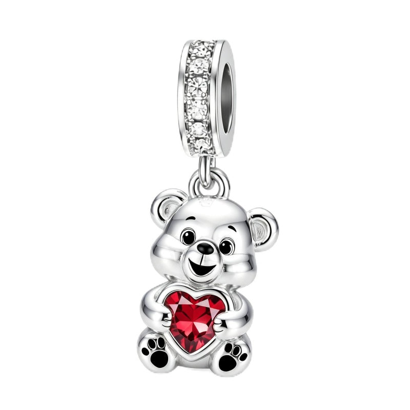Sterling Silver Lion Red Panda Fox Bear Capybara Charm Beads Christmas Birthday Gift