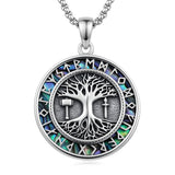 Sterling Silver Peace Sign Coexist Peace Symbol Pirate Tree of Life Thor's Hammer Wolf Raven Viking Series Necklace