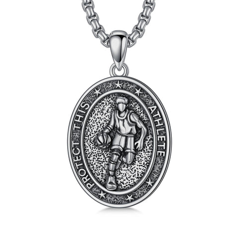 Sterling Silver Baseball Soccer Hockey Football Basketball Taekwondo Tennis Golf Runner Pendant Necklace