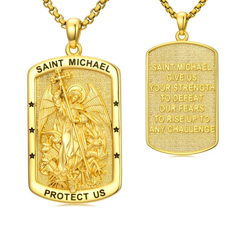 Patron Saint Medal Gold Plated Catholic Pendant Christian Religious Necklace Amulet Jewelry