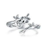 925 Sterling Silver Cute Animals Ring Sloth/Koala/Bat Adjustable Rings Jewelry For Women Girls