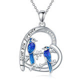Sterling Silver Blue Jay Eagle Phoenix Owl Pendant Necklace for Women