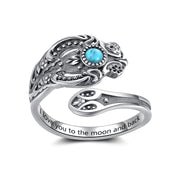 Sterling Silver Vintage Flower Spoon Ring for Women