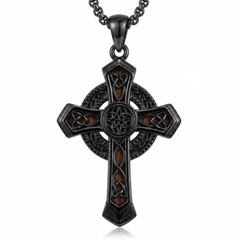 14K Gold Plated Wooden Pendant Necklace Beliefs jewelry