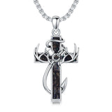 Sterling Silver Cross Pendant Necklace for Men