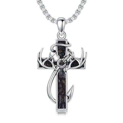 Sterling Silver Cross Pendant Necklace for Men