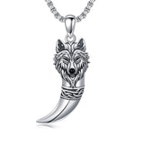 Sterling Silver Viking Dragon Eagle Wolf Animal Pendant Necklace for Men