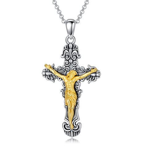 Sterling Silver Cross Clover Rose Turquoise Moss Agate Healing Crystal  Tree of Life Christ Crucifix Pendant Necklace