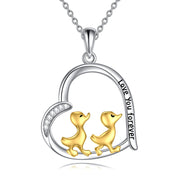 Duck Pendant Necklace 925 Sterling Silver Duck  Duck Jewelry for Women Girls Duck Lovers Gifts
