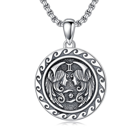 Sterling Silver 12 Zodiac Astrology Horoscope Pendant Necklace