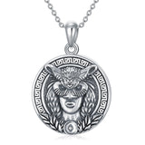 Sterling Silver Amulet Medal Viking Tree of Life Athena Lion Star of David Nefertiti Odin Raphael Pendant Necklace