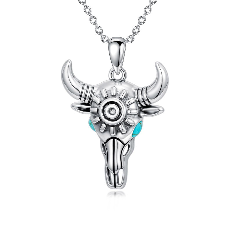 14K Gold Plated Turquoise Cross Pendant Necklace