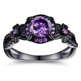 Copper Created Opal Mystic Topaz Amethyst Garnet Eternity Ring for Women