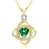 14K Gold Plated Heart Birthstone Infinity Pendant Necklace for Women Anniversary Christmas Birthday Gifts