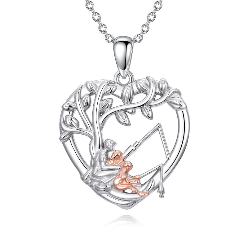 Sterling Silver Tree of Life Father Daughter Sister Pendant Necklace for Women Christmas Gift