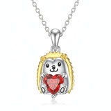 Sterling Silver 12 Month Birthstones Hedgehog Pug Fox Otter Pendant Necklace Gifts for  Birthday, Christmas, Graduation