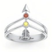 Sterling Silver Personalized Engraved Arrow Ring