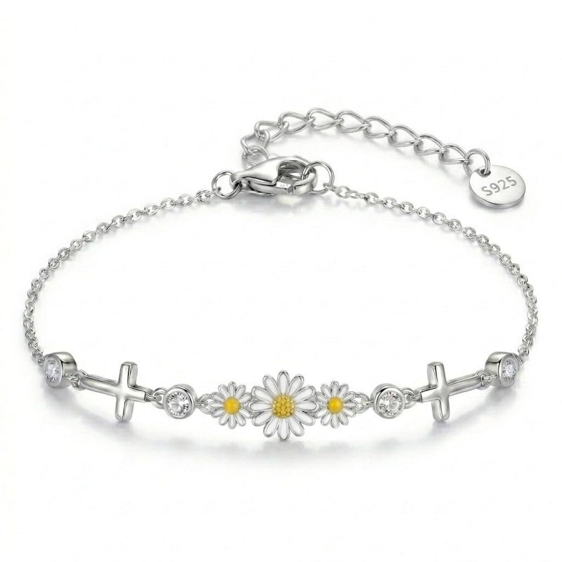 Sterling Silver Dragonfly Butterfly Cardinal Hummingbird Jesus Fish Lotus Daisy Sunflower Rose Faith Cross Bracelet