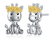 Sterling Silver Hypoallergenic Giraffe Stud Earrings