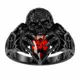 Sterling Silver  10K 14K 18K Gold Pear Shaped Birthstone Halloween Skull Bat Ring Wedding Ring  Punk Rock Jewelry