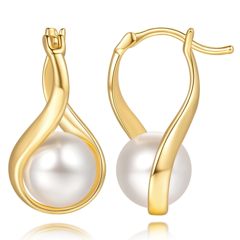 14K Gold Plated Pearl  Earrings for Women