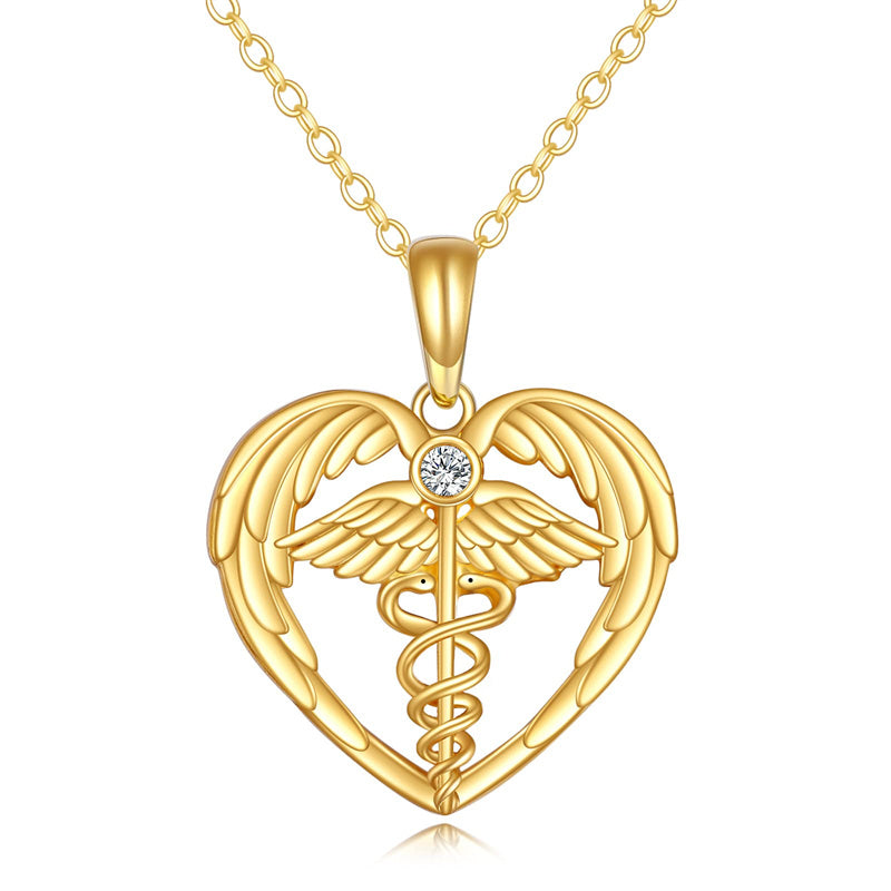 14K Gold Stethoscope Pendant Necklace– romanticwork
