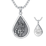 Sterling Silver Firefighter Pendant  Necklace  For Men