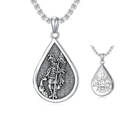 Sterling Silver Firefighter Pendant  Necklace  For Men