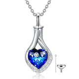 Sterling Silver Teardrop Urn Necklace Urn Necklace Keepsake Memorial Jewelry Gifts for Women Girls Men (with Filling Tool)