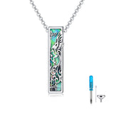 Sterling Silver 3D Bar Turquoise Tree of Life Urn Necklace for Ashes