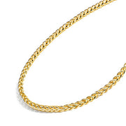 14K Solid Yellow Gold Filled Round Wheat/Palm Chain Necklaces for Women and Men with Different Sizes (2.5mm, or 3.2mm)