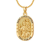 14K Gold  Plated Patron Saint Pendant Necklace Catholic Saints Religious Protective Jewelry Gift