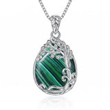 14K Gold Plated Teardrop Tree of Life Necklace for Women