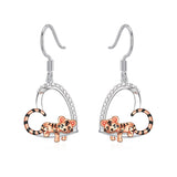 Sterling Silver Tiger Red Panda Elephant  Red Cardinal Dangle Earrings