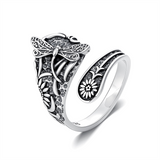 Sterling Silver Vintage Bee Butterfly Dragonfly Hummingbird Tree of Life Sunflower Spoon Rings