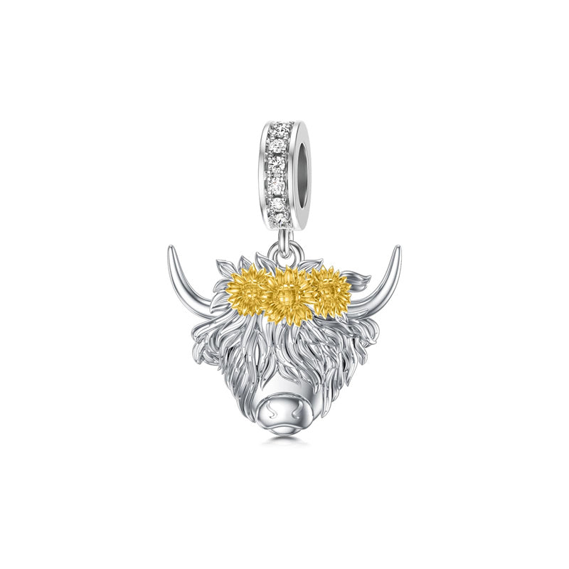 ONEFINITY Highland Cow Earrings - Orecchini da donna in argento Sterling 925, argento sterling