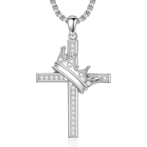 Sterling Silver Cross Christian Pendant Necklace
