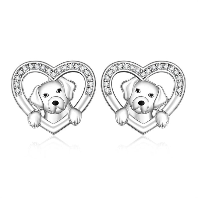 Dog Earrings Studs 925 Sterling Silver Christmas Halloween Jewelry