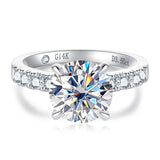 14K Gold Round Cut Moissanite Wedding Anniversary Ring