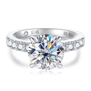 14K Gold Round Cut Moissanite Wedding Anniversary Ring