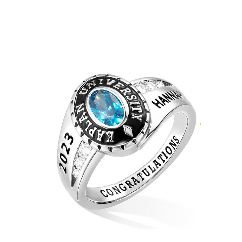 Copper Personalized Birthstone Engraved 2026 Class Ring High School College University Graduation Gift