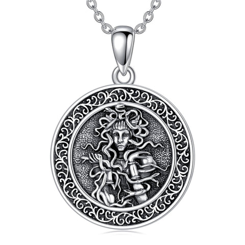 Sterling Silver Aztec Lion Cross Pendant Necklace