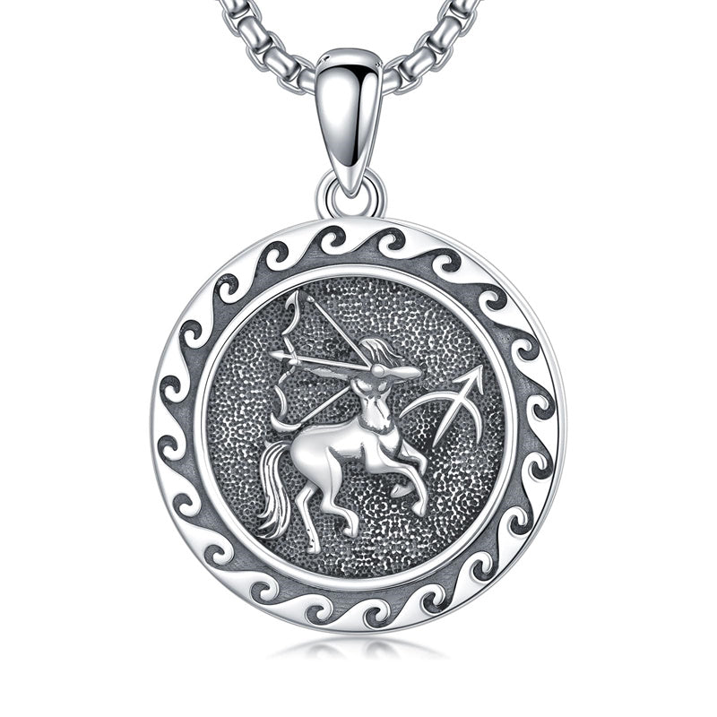 Sterling Silver 12 Zodiac Astrology Horoscope Pendant Necklace