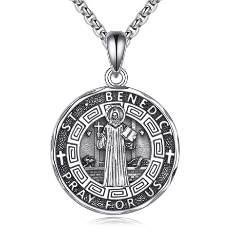 Religious Protector Necklace Sterling Silver Patron Saint Pendant Jewelry Gifts for Women Men