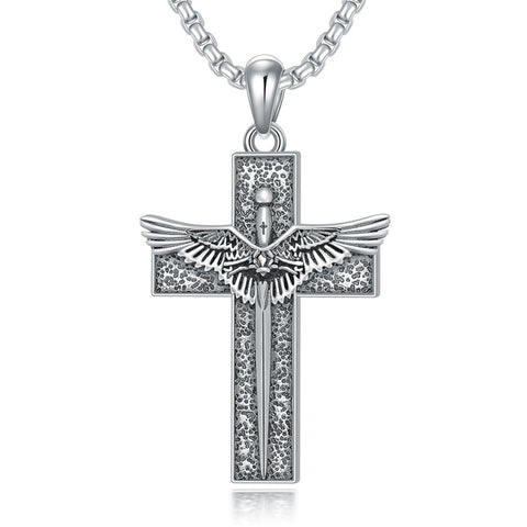 Sterling Silver Cross Christian Pendant Necklace