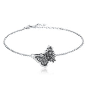 Butterfly Sunflower Urn Bracelet S925 Butterfly Ashes Keepsake Cremation Jewelry Memorial Gifts for Women Loss Loved One