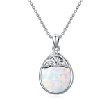 Sterling Silver Moss Agate Labradorite Moonstone Opal Turquoise Celtic Knot  Pendant Necklace