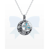 Sterling Silver Turquoise Sunflower Butterfly Pendant Necklace