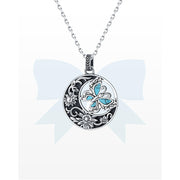 Sterling Silver Turquoise Sunflower Butterfly Pendant Necklace